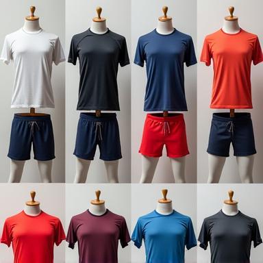 Vestuario deportivo personalizado mostrando opciones de colores y logos
